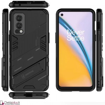 Smūgiams atsparus dėklas su kojele - juodas (Oneplus Nord 2/Nord 2 5G) Smūgiams atsparus dėklas su kojele - juodas (Oneplus Nord 2/Nord 2 5G)